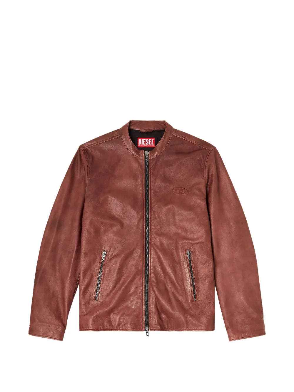 Diesel L-Tad-Bkbx leather jacket - Marrone