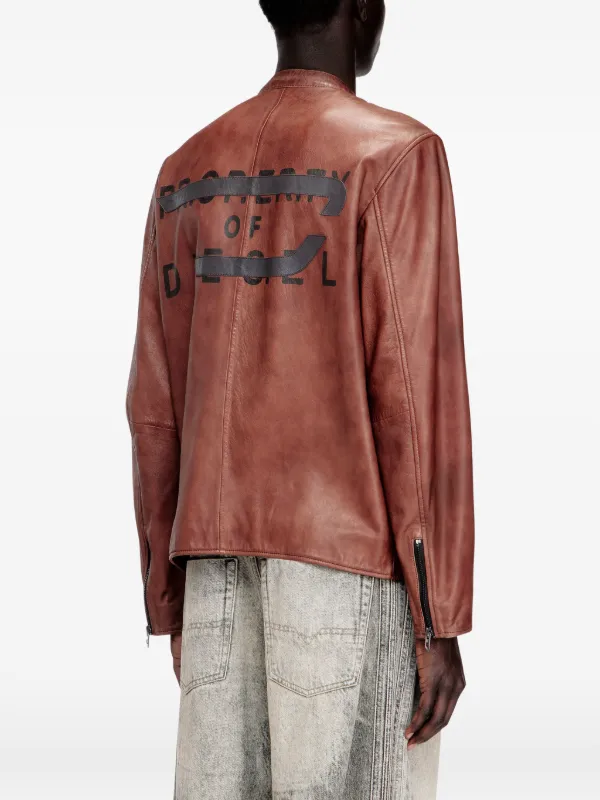 Diesel L-Tad-Bkbx レザージャケット | ブラウン | FARFETCH JP