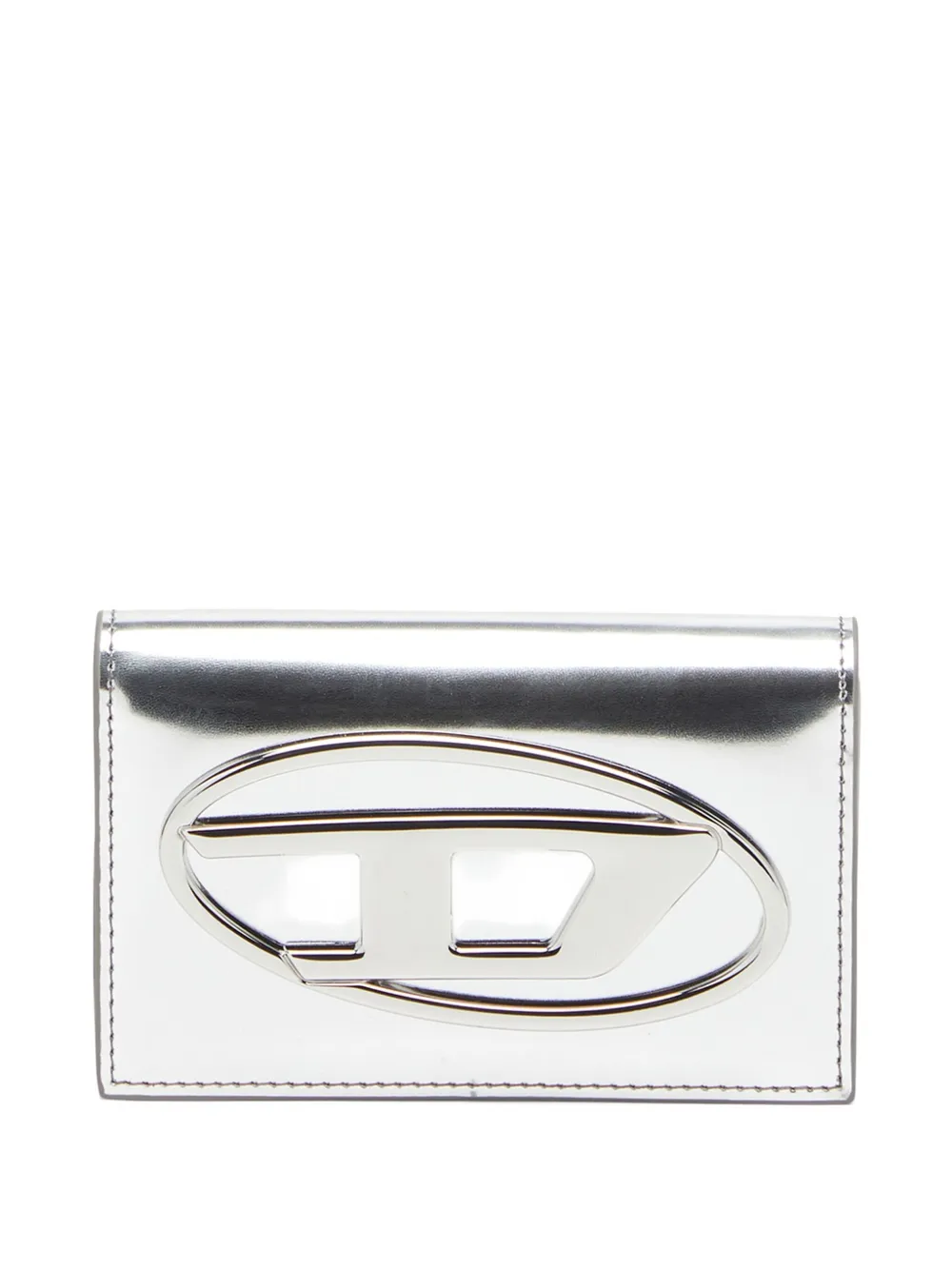 Diesel 1dr Metallic-effect Card Holder In Metallic