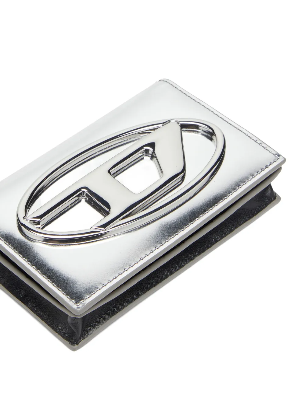 Diesel 1dr Metallic-effect Card Holder In Metallic