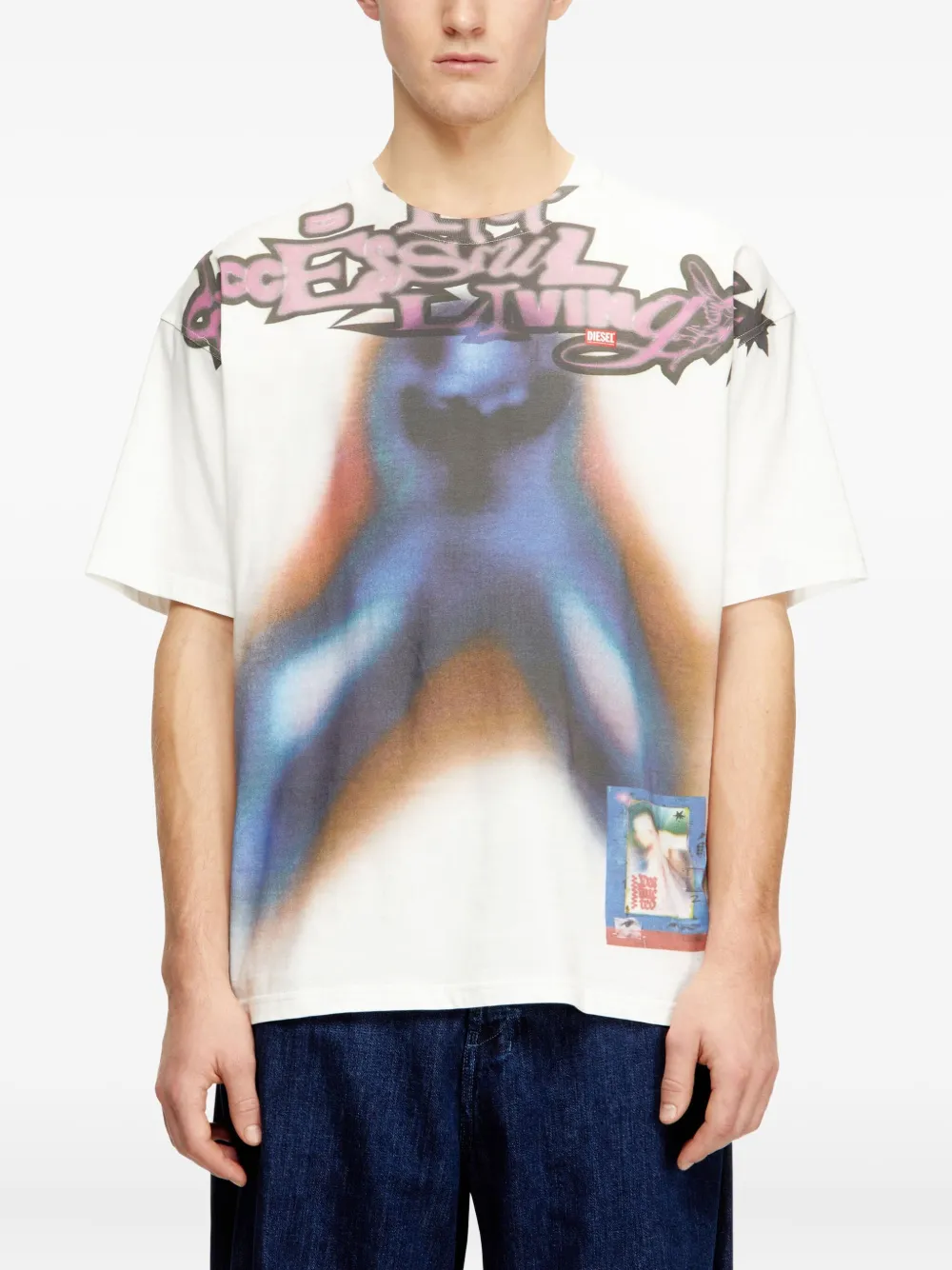 Diesel T-Boxt-V13 T-shirt met print en korte mouwen Wit