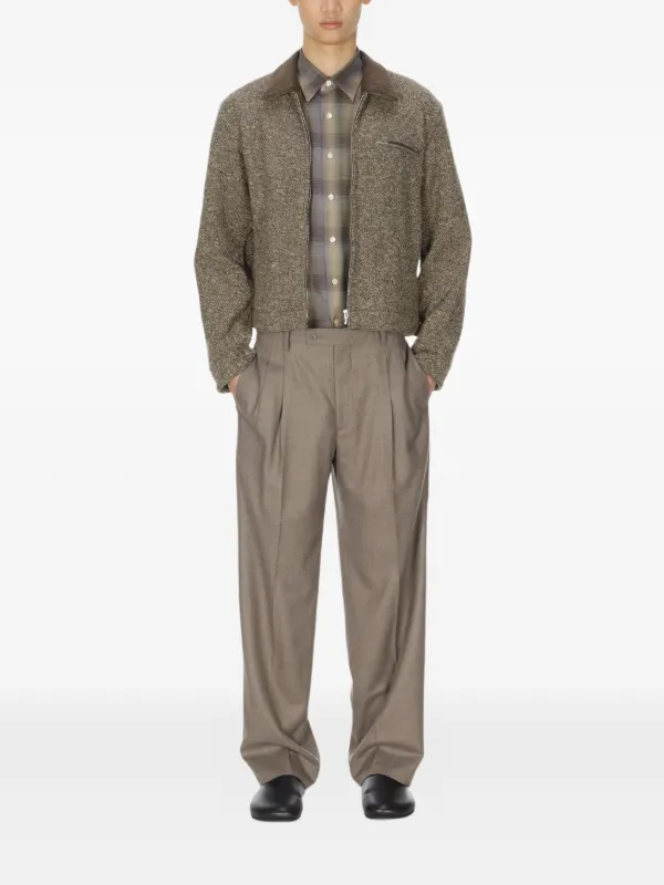 T*A様 AURALEE SPUN TWEED ZIP BLOUSON Auralee Tweed Zip Blouson | Brown | FARFETCH RO