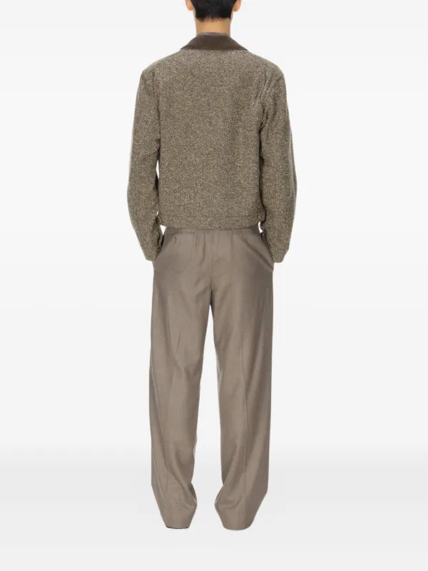 Auralee Tweed Zip Blouson | Brown | FARFETCH CA