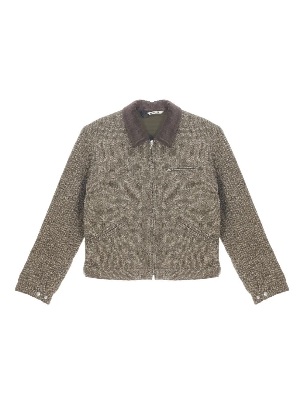 Auralee ツイード ジップブルゾン - ブラウン