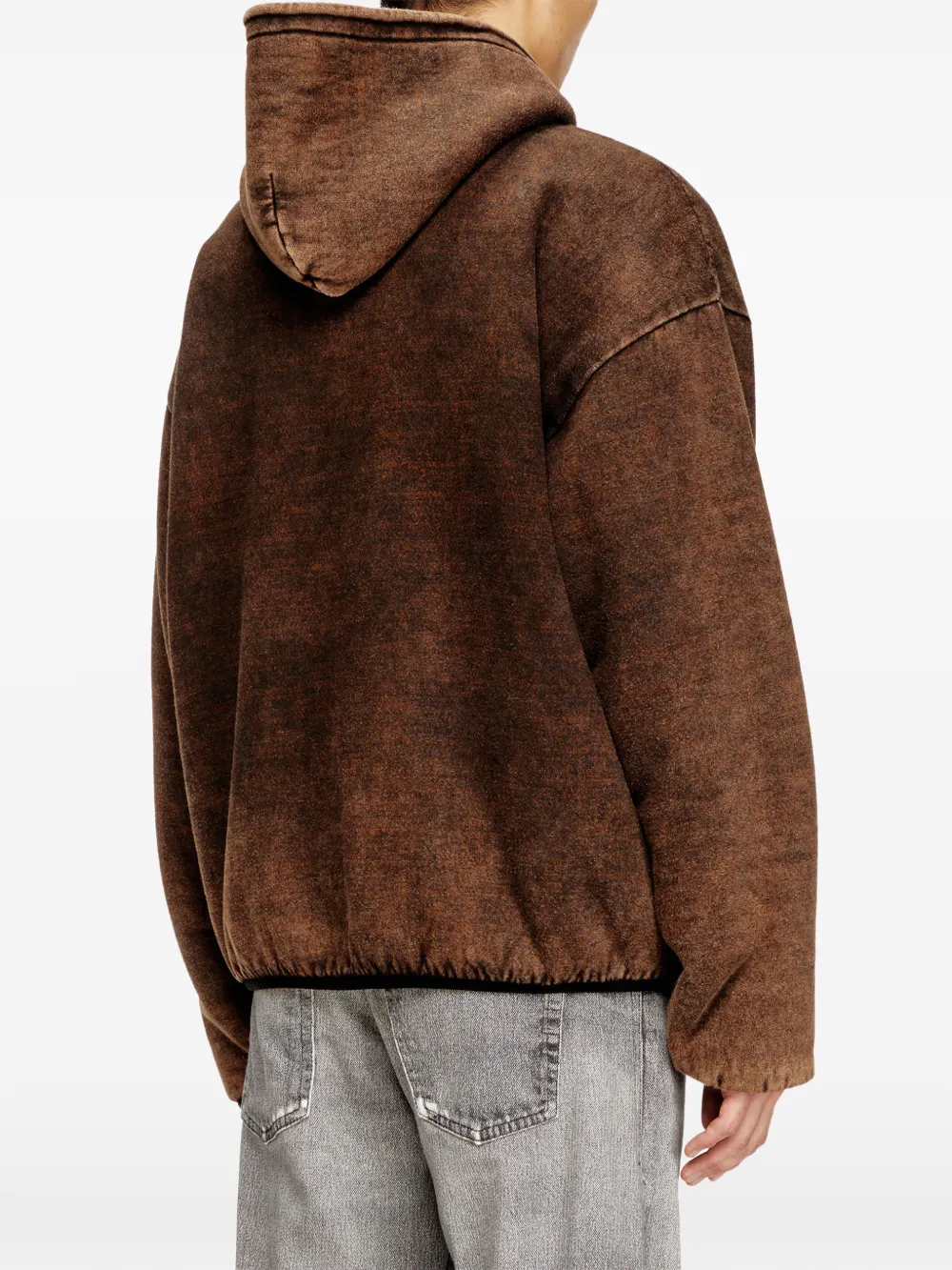 Diesel S-Bryan omkeerbaar jack met geborduurd logo Bruin