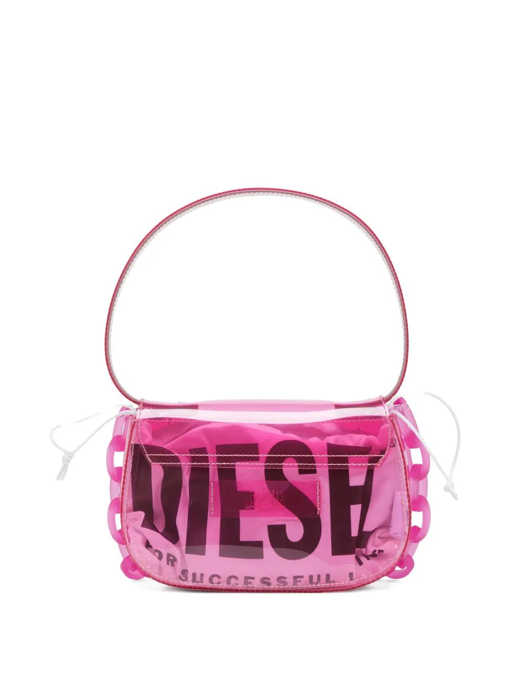 Diesel 1DR chain-detail shoulder bag - Wit