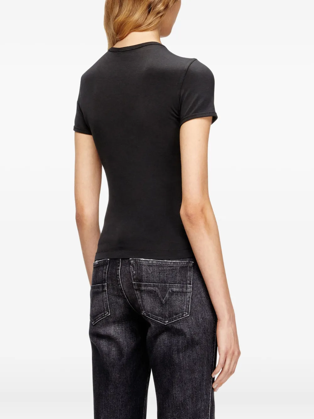 Diesel T-uncutieslong-od Logo T-shirt In Black