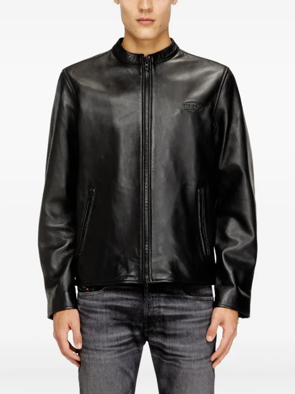 DIESEL ブラックレザージャケット Sサイズ DIESEL（ディーゼル） レザー ブルゾン メンズ 革ジャン ライダース