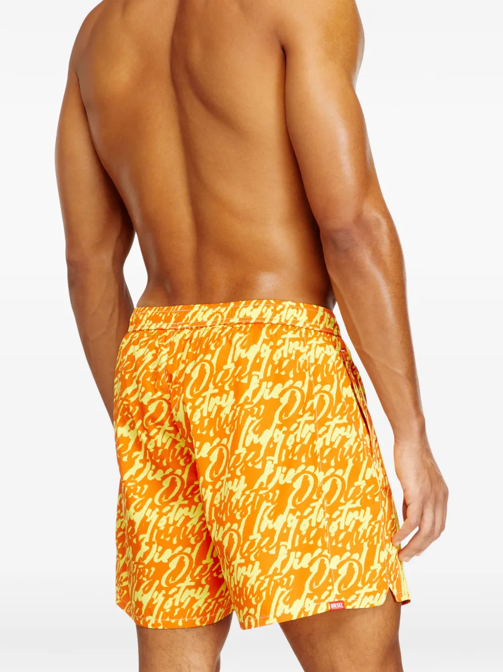  Diesel Patterned Swim Shorts - Yellow 