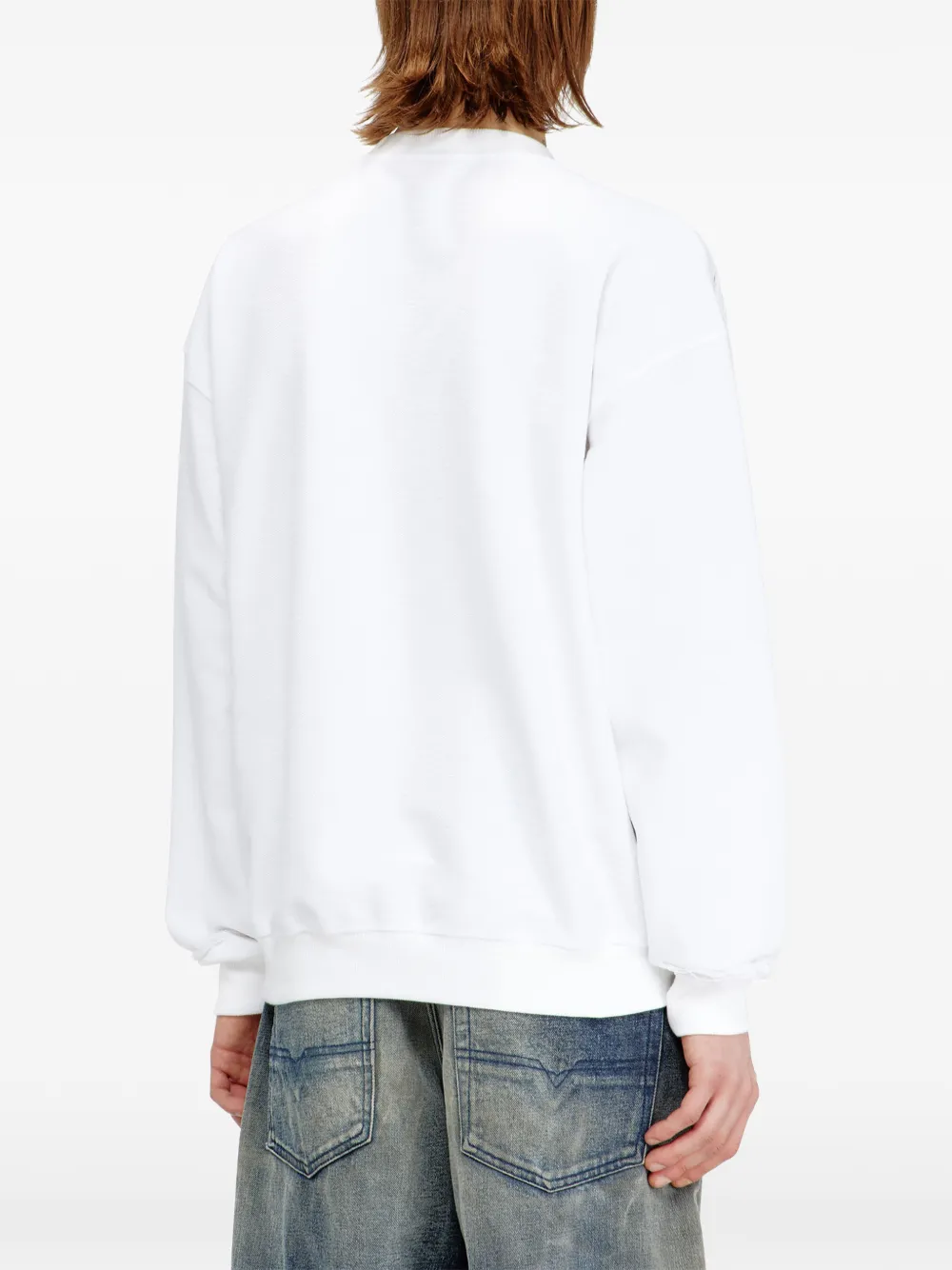 Diesel S-Boxt-V1 sweater met logodetail Wit