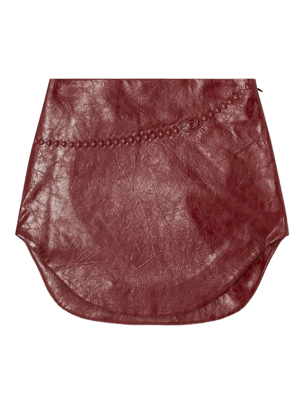Diesel O-hara Embossed-motif Mini Skirt In Red