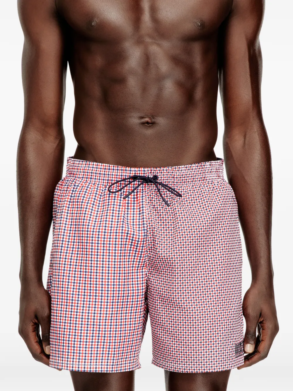  Diesel Check-pattern Swim Shorts - Red 