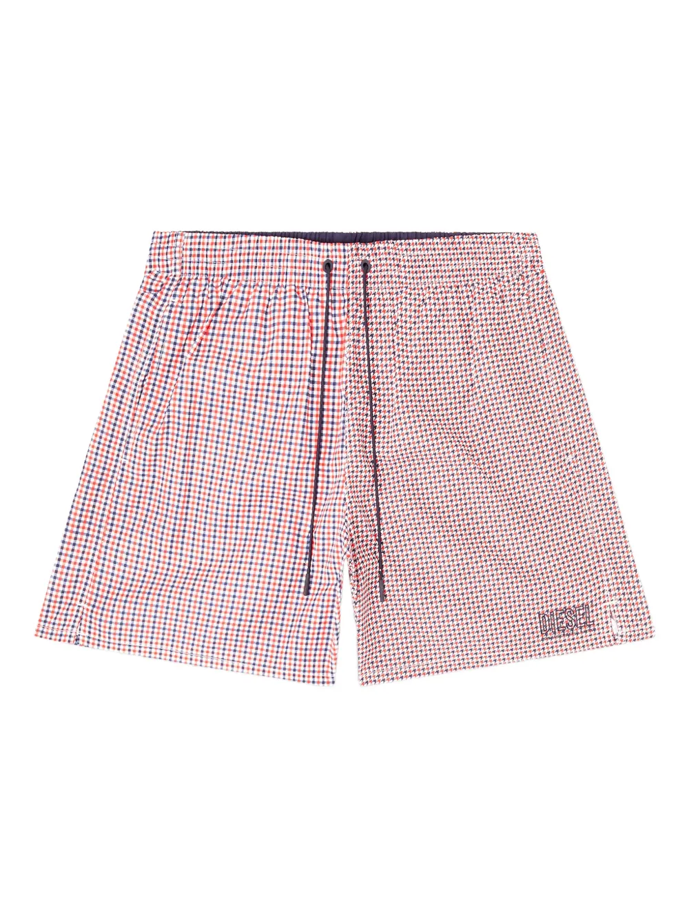 Diesel check-pattern swim shorts - Rosso