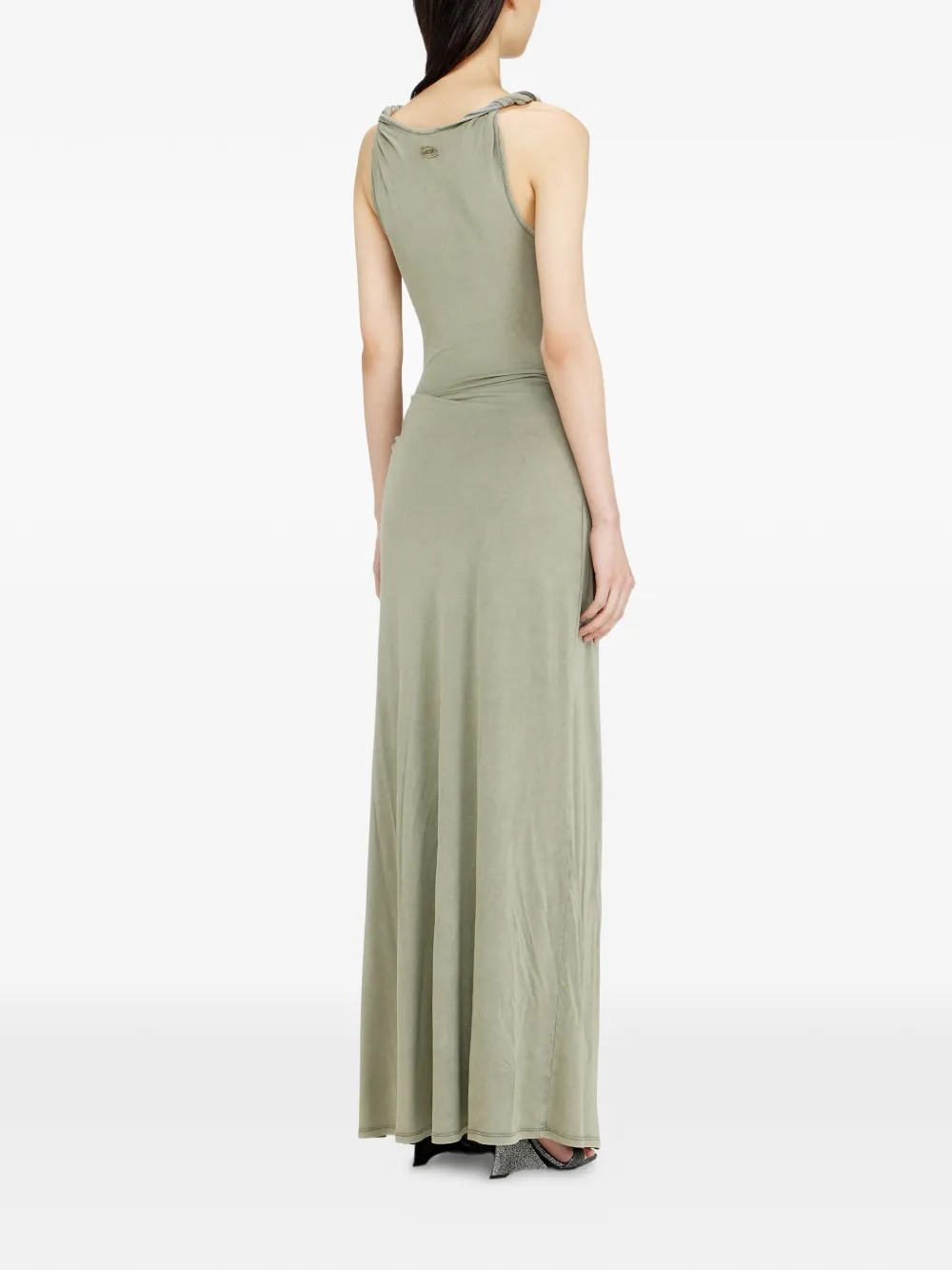 Diesel D-estiga-s1 maxi-dress met gedraaid bandje Groen