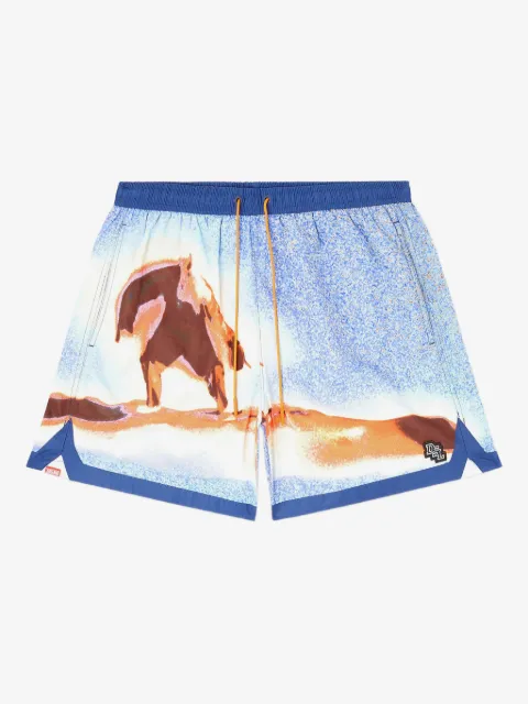 Diesel swim shorts with all-over surfboard print