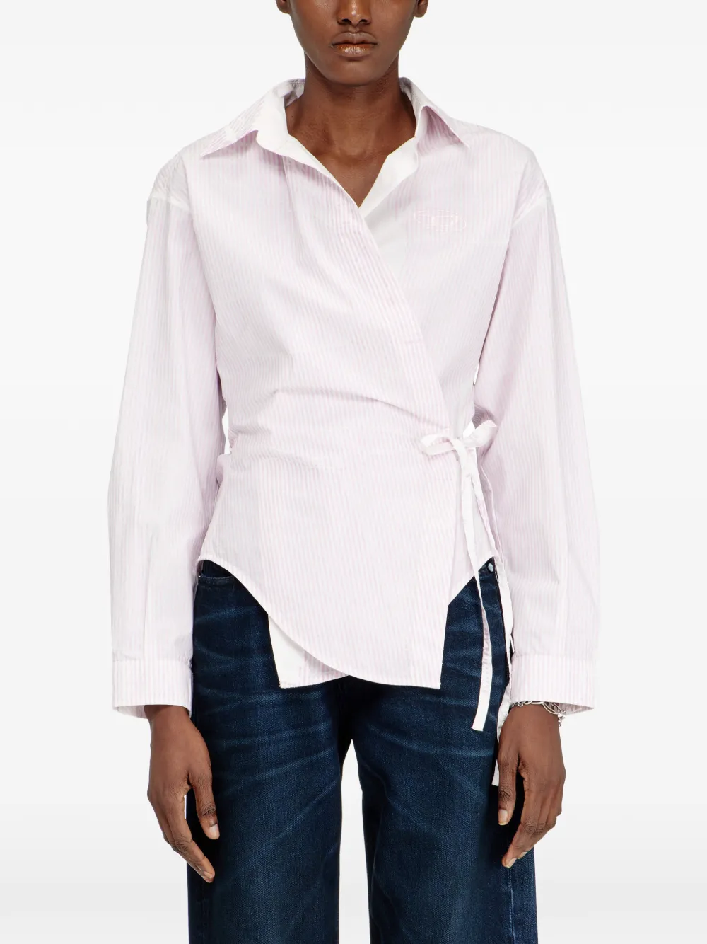 Diesel C-Delphos gestreepte blouse Wit