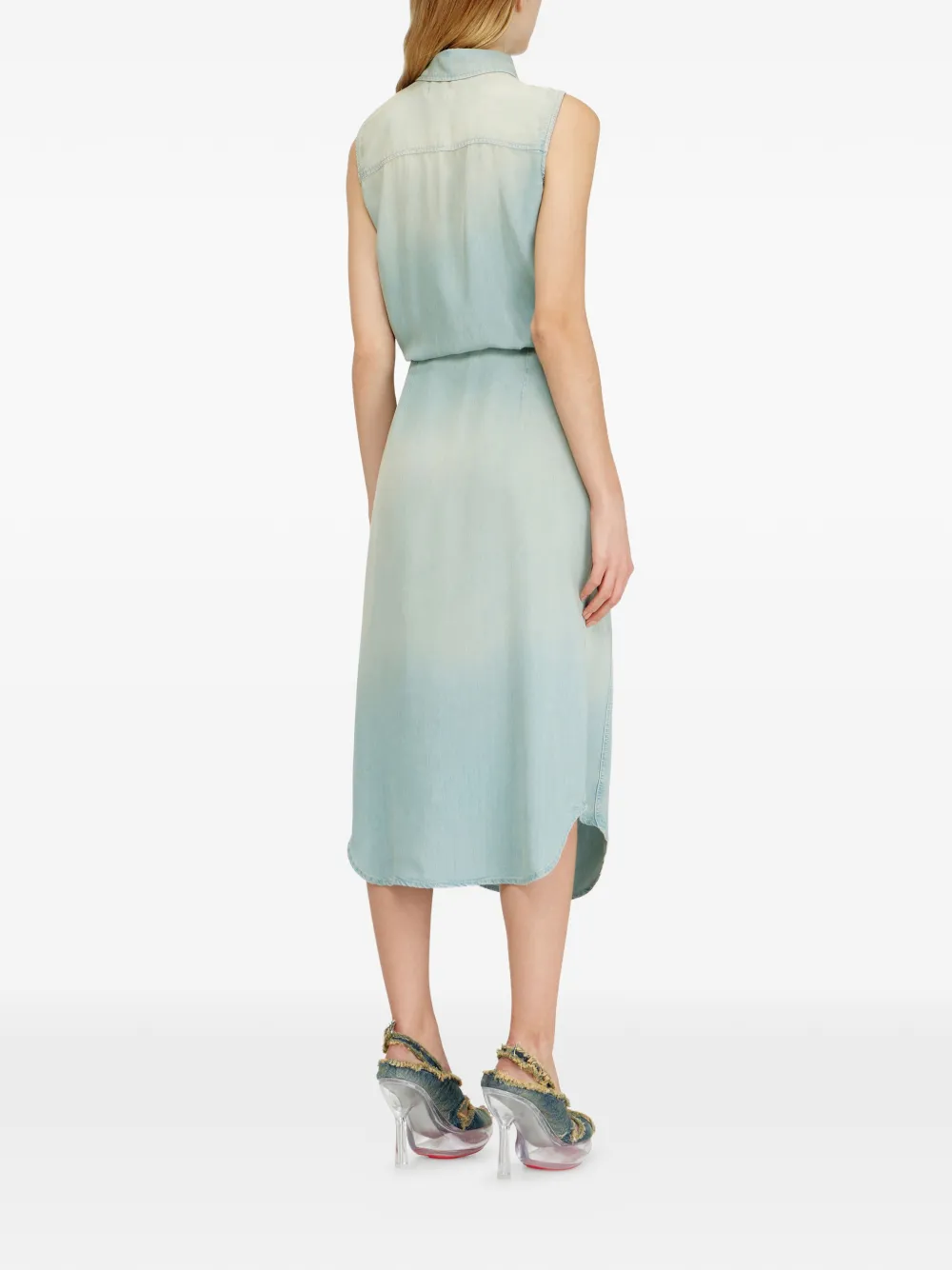Diesel De-Susy-S midi-jurk met gestrikte taille Blauw