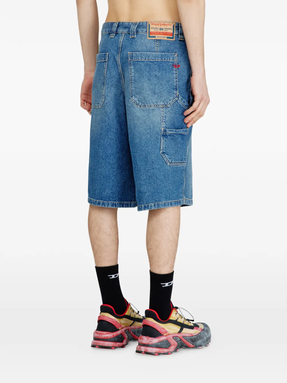 Diesel Denim shorts in cargo stijl Blauw