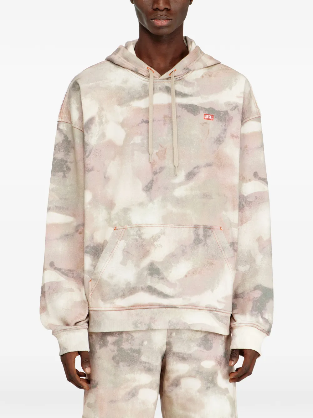  Diesel S-boxt Abstract-pattern Hoodie - Neutrals 