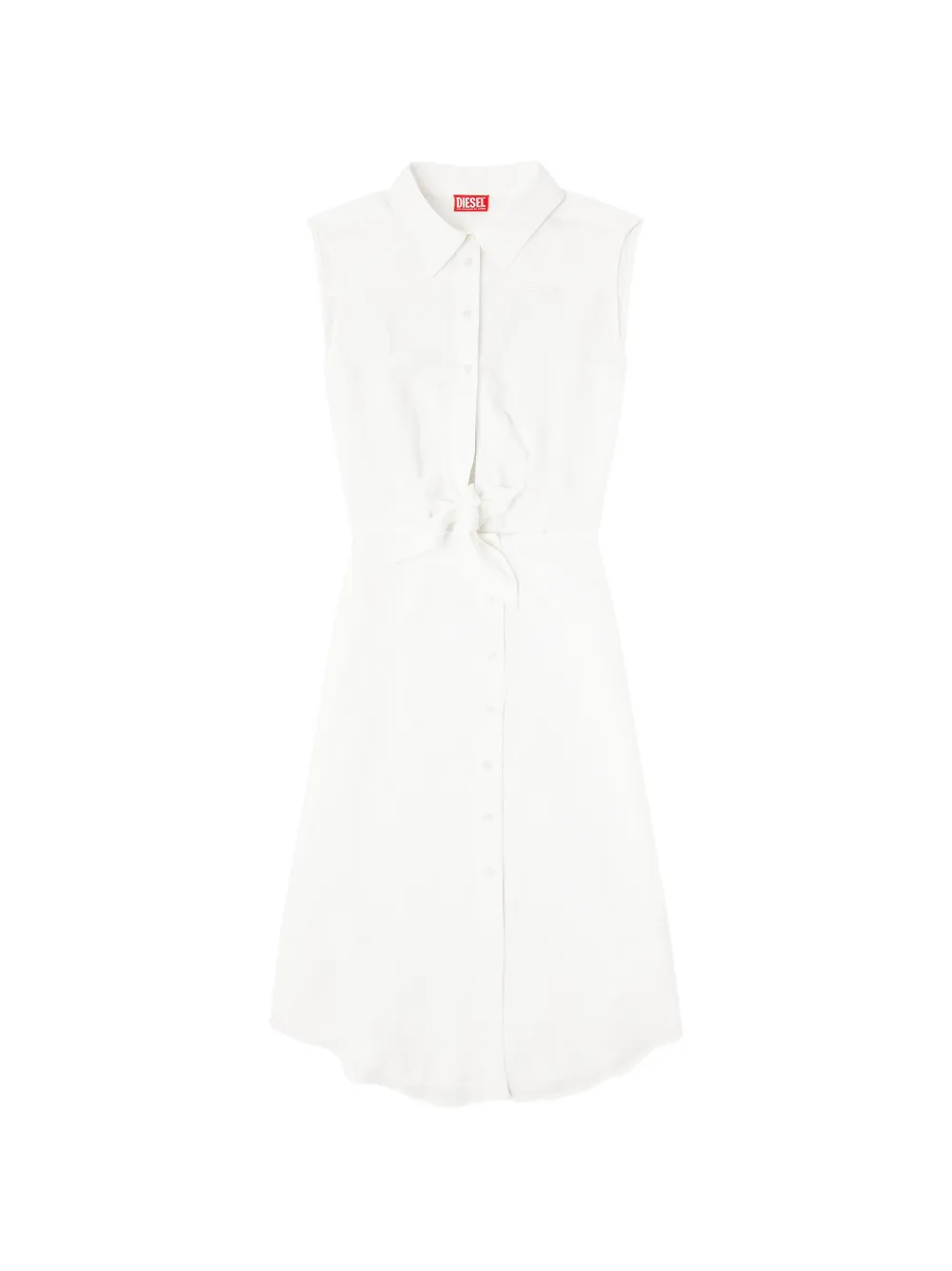 Diesel tie front shirt dress - Bianco