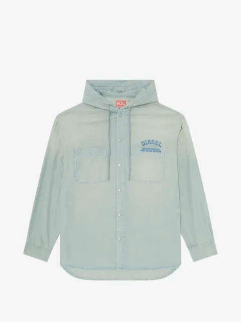 Diesel overshirt in fluid dirt-effect denim