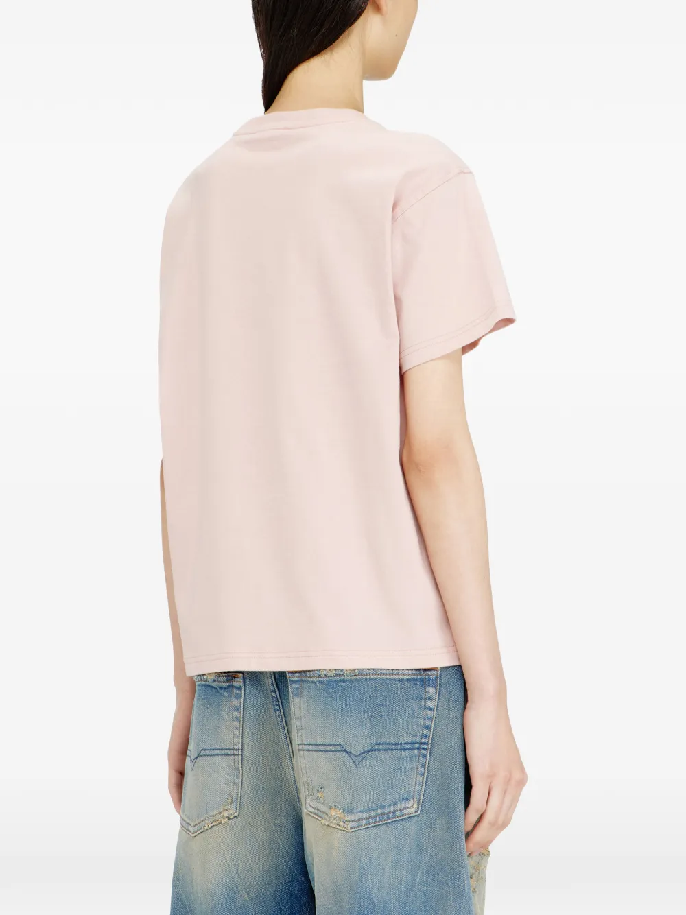 Diesel T-Normy-S6 T-shirt met logoprint Roze