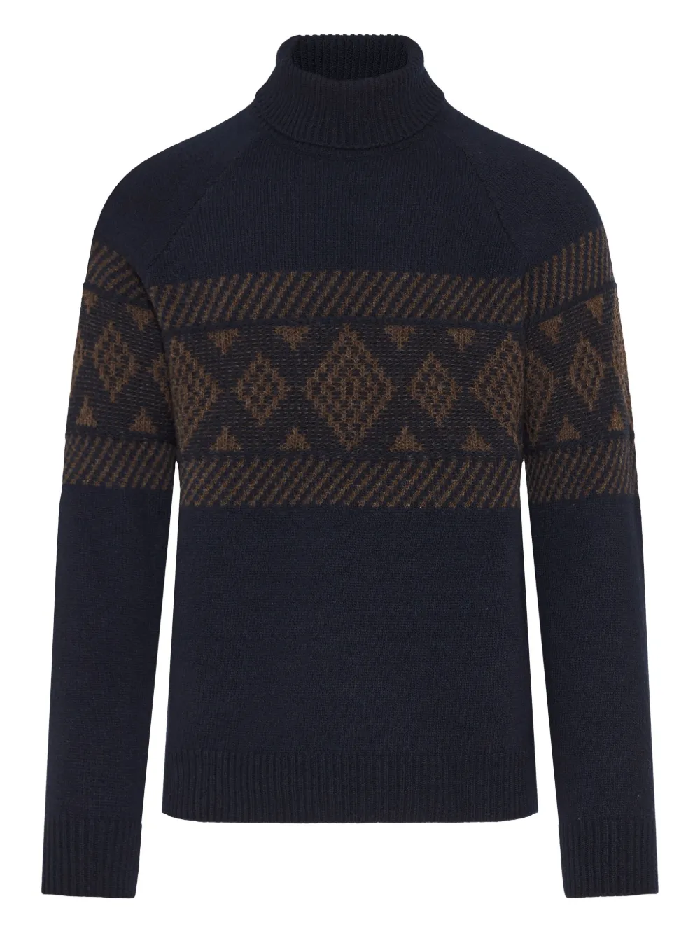 Barba patterned turtleneck sweater | Blue | Image 1