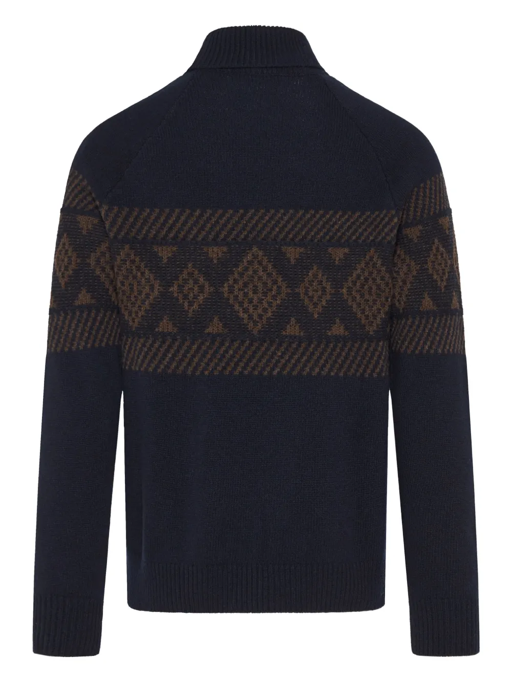 Barba patterned turtleneck sweater - Blauw