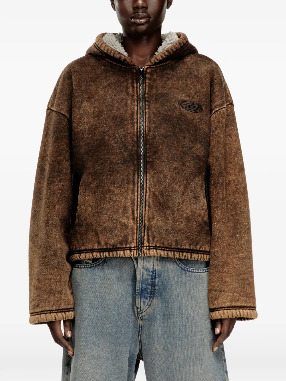  Diesel F-ella Zip Jacket - Brown 