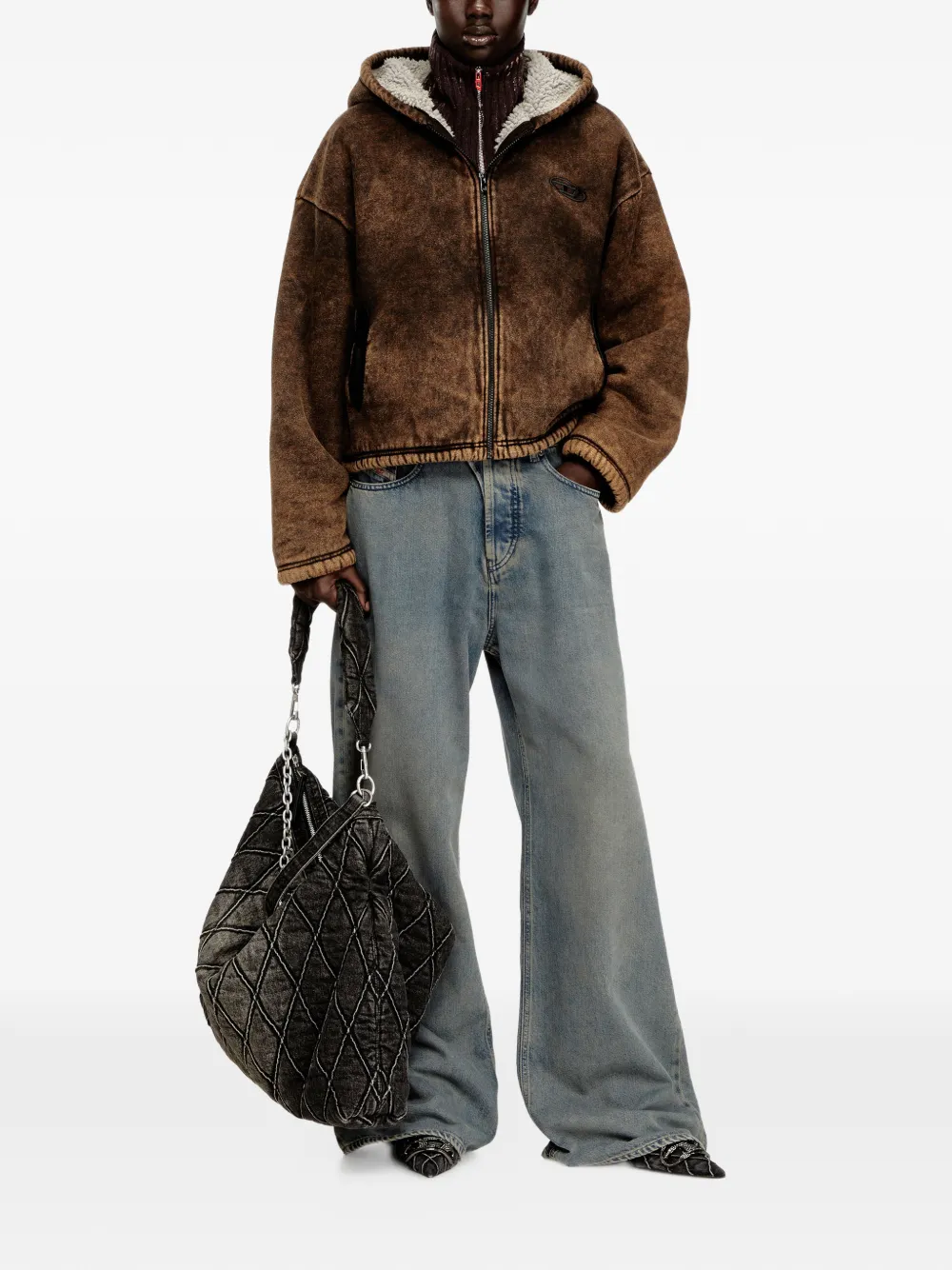  Diesel F-ella Zip Jacket - Brown 