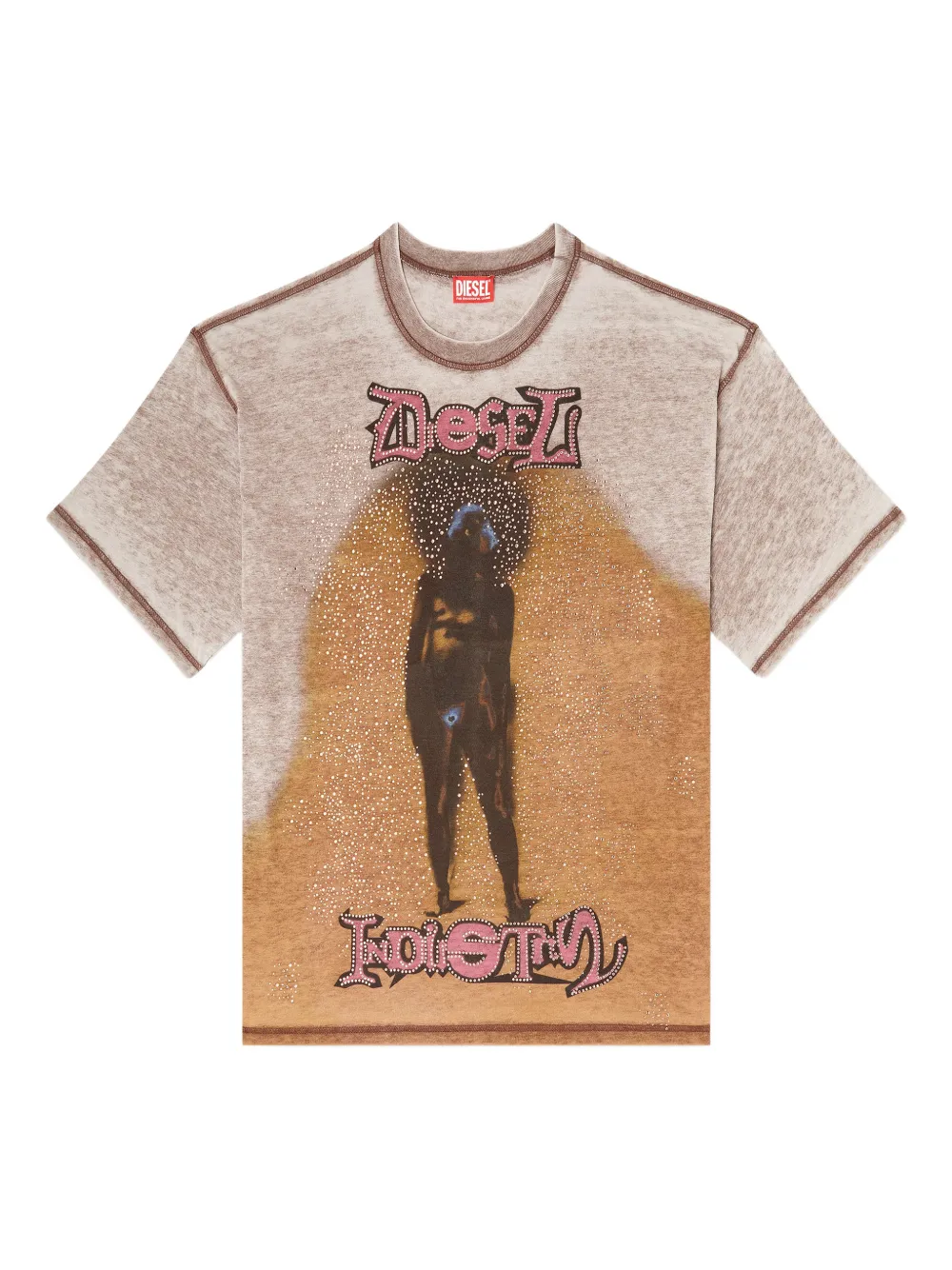 Diesel studded graphic T-shirt - Toni neutri