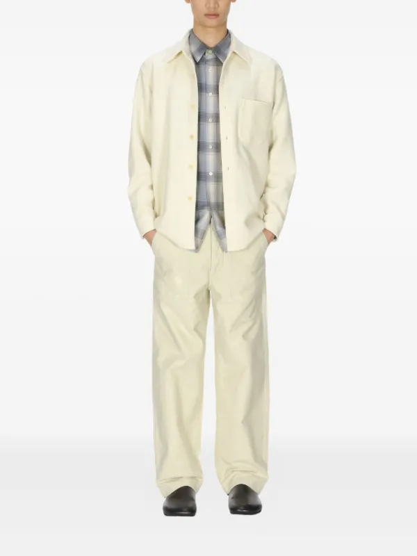 Auralee Homespun Tweed Shirt Blouson | White | FARFETCH