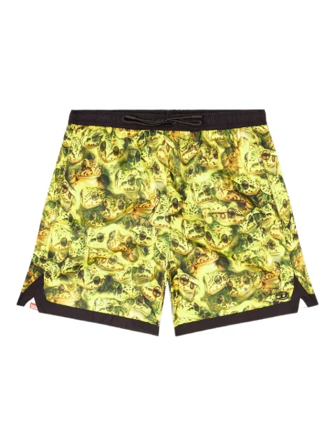 Diesel frog-print logo-detail swim shorts