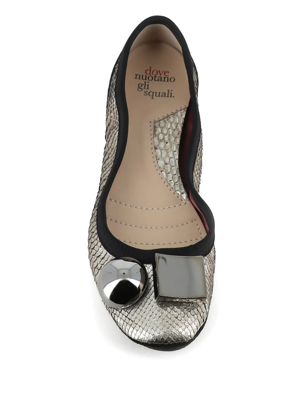 Dove Nuotano Gli Squali Embellished Ballet Flats In Multi