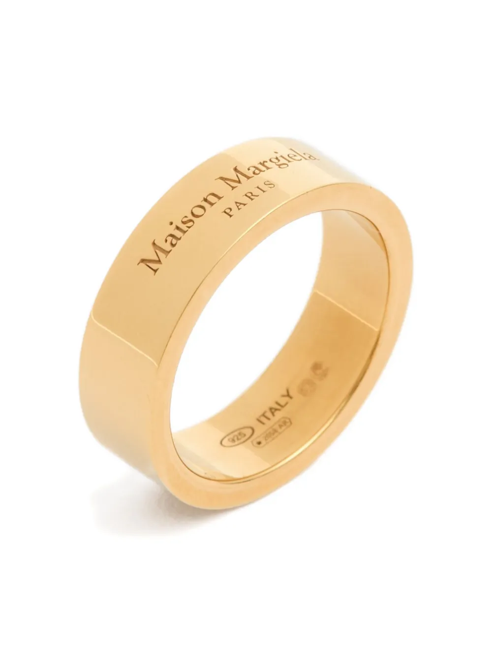 Maison Margiela Logo-engraved Ring In Gold