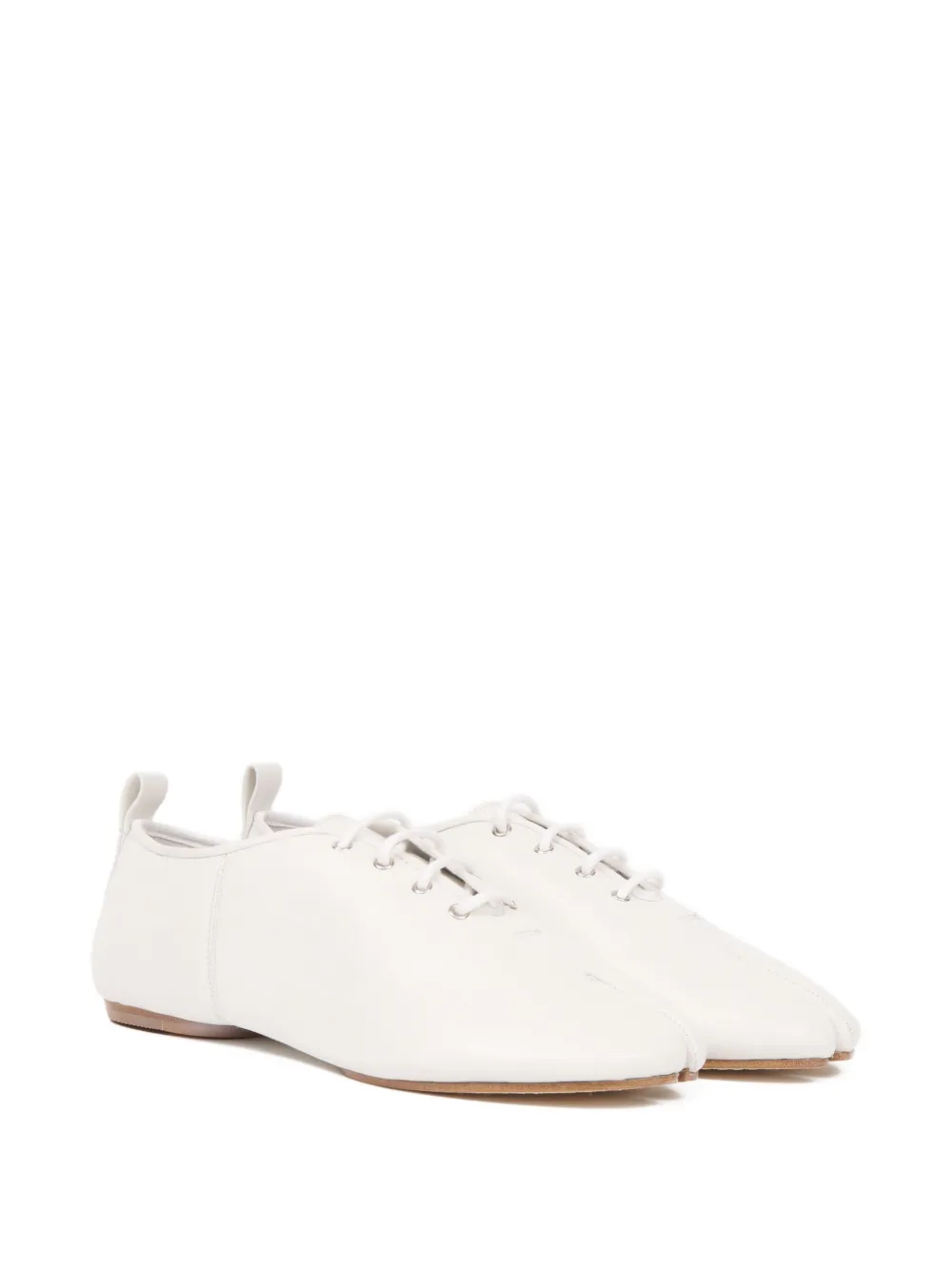 Maison Margiela Leather Derby Shoes In White