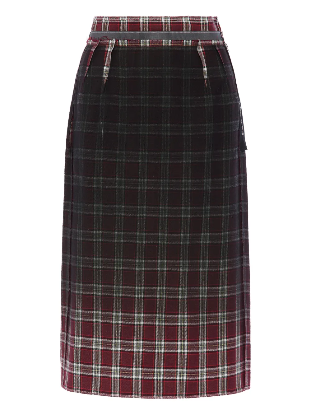 Maison Margiela Gonna midi tartan - Rosso