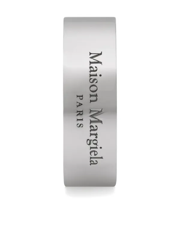 Maison Margiela Logo Wide Ring | Silver | FARFETCH