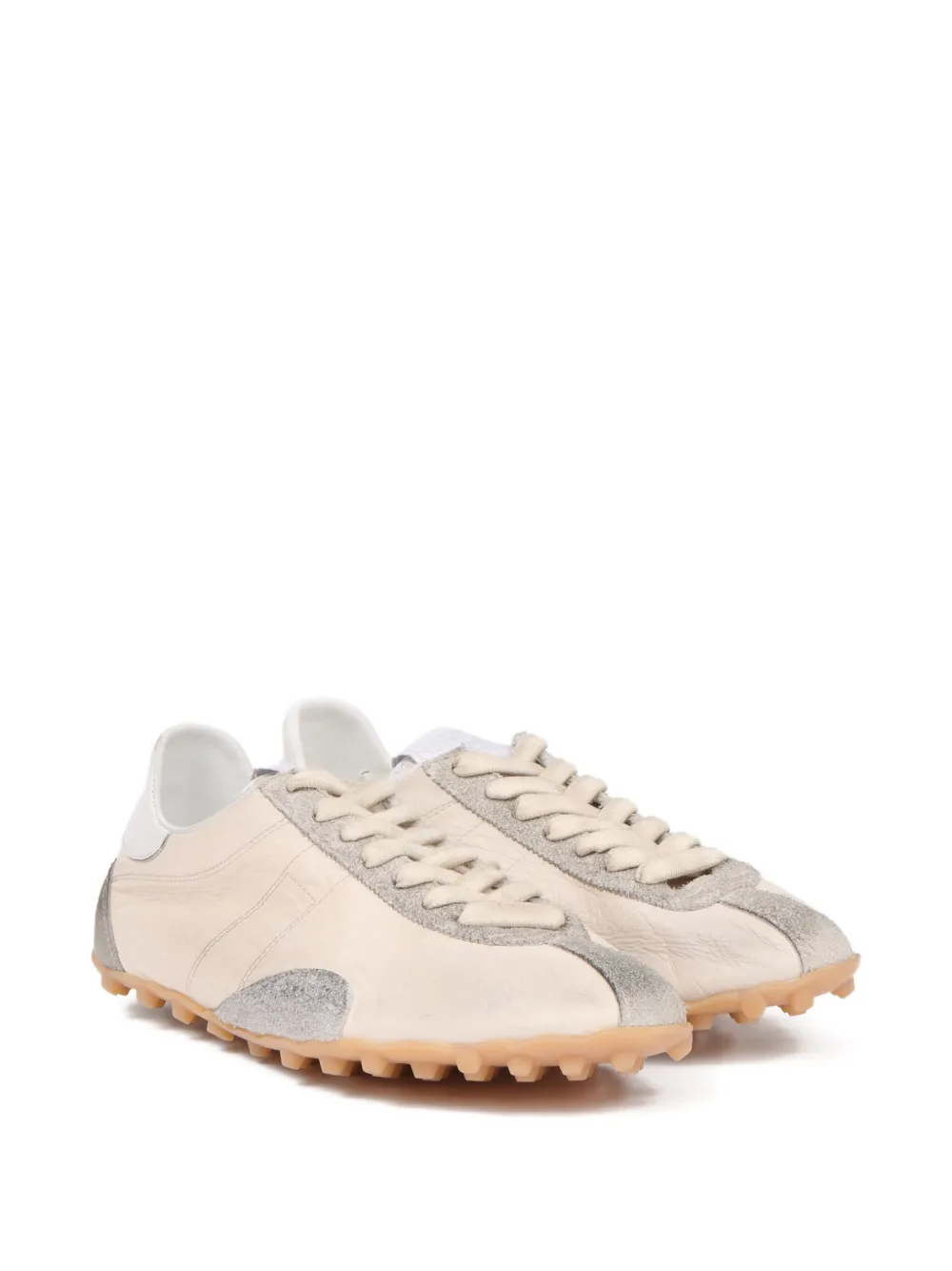 Maison Margiela Leather Sneakers In Neutral