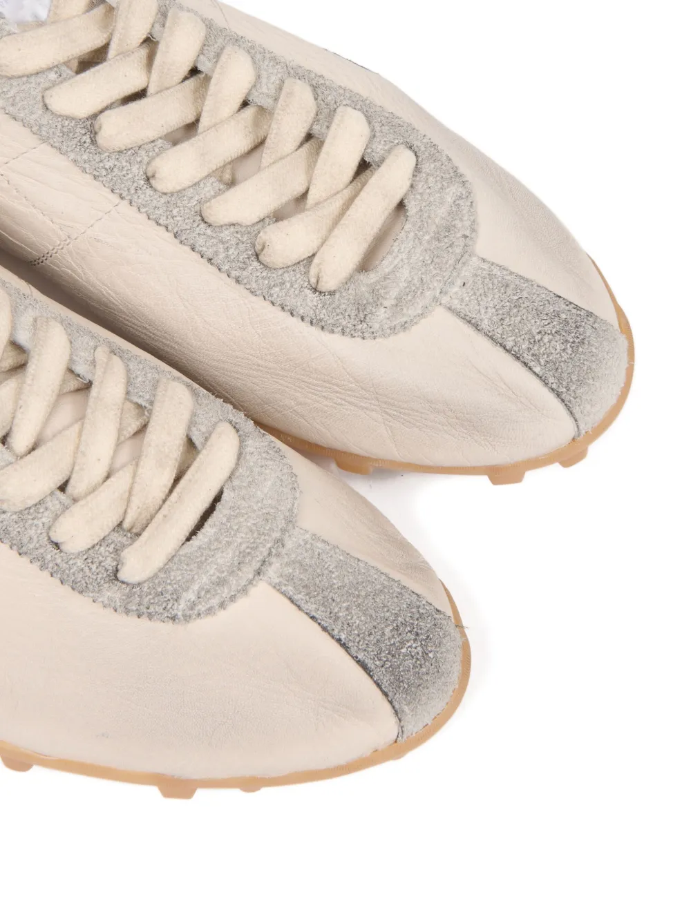 Maison Margiela Leather Sneakers In Neutral
