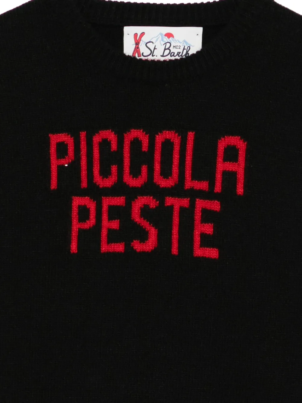 MC2 Saint Barth Kids Picolla Peste trui met ronde hals Zwart