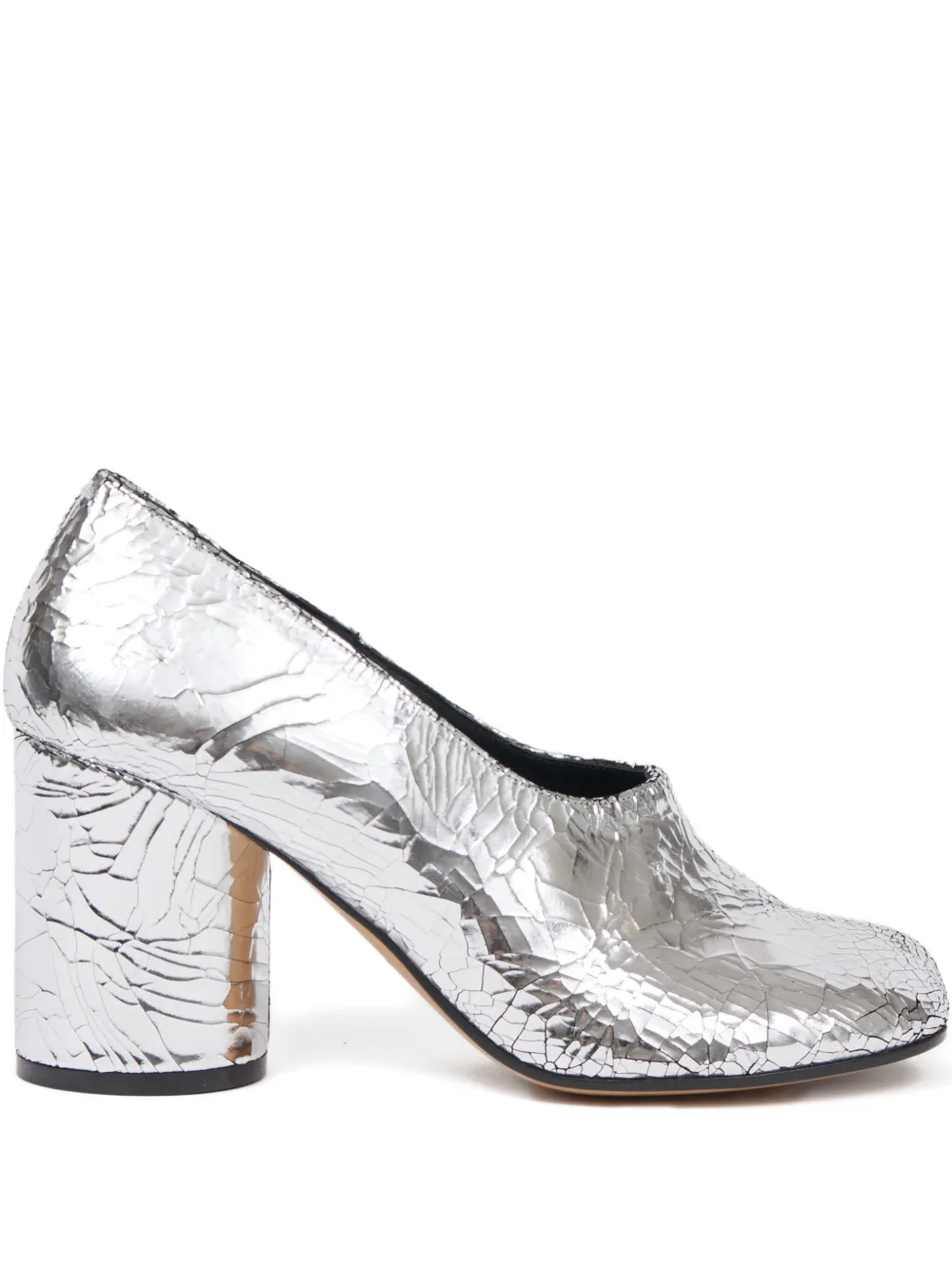 Maison Margiela 80 mm Tabi Broken Mirror hoge pumps Zilver