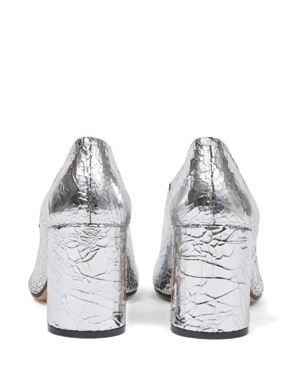 Maison Margiela 80 mm Tabi Broken Mirror hoge pumps Zilver