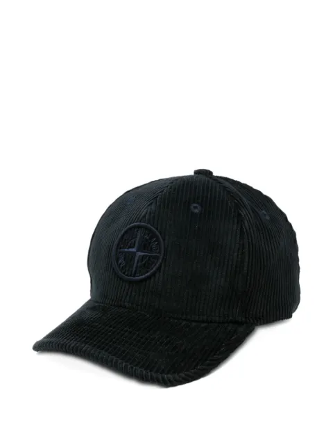 Stone Island Junior gorra de pana con parche del logo 