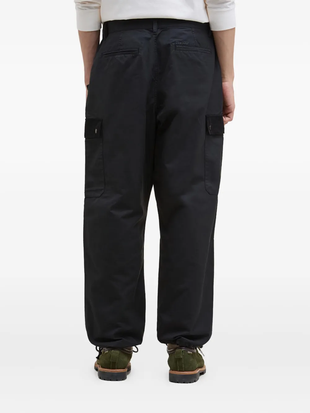 Barbour Silverbay oversized broek met ribfluwelen zak Zwart