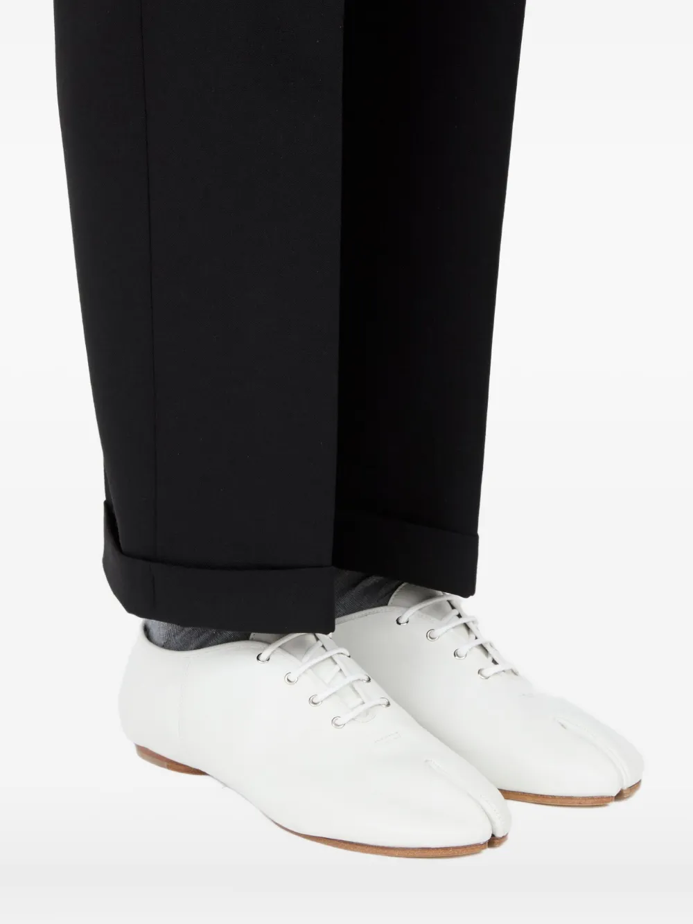 Maison Margiela Leren derby schoenen met split in de neus Wit