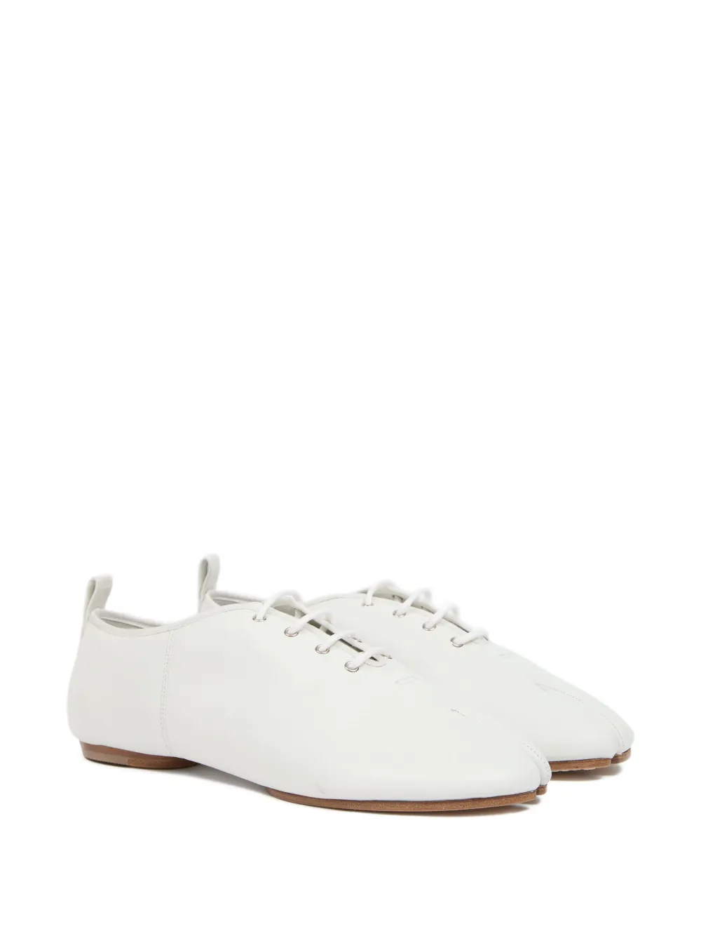 Maison Margiela Leren derby schoenen met split in de neus Wit