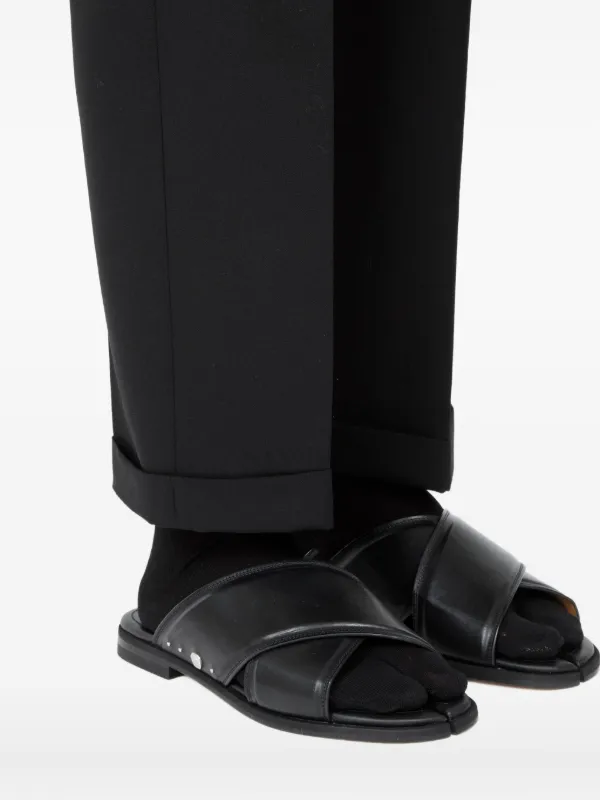 Maison Margiela クロスストラップ サンダル | ブラック | FARFETCH JP