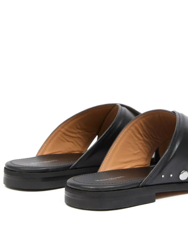 【美品】Maison Margiela クロスストラップサンダル 41 Maison Margiela クロスストラップ サンダル | ブラック | FARFETCH JP