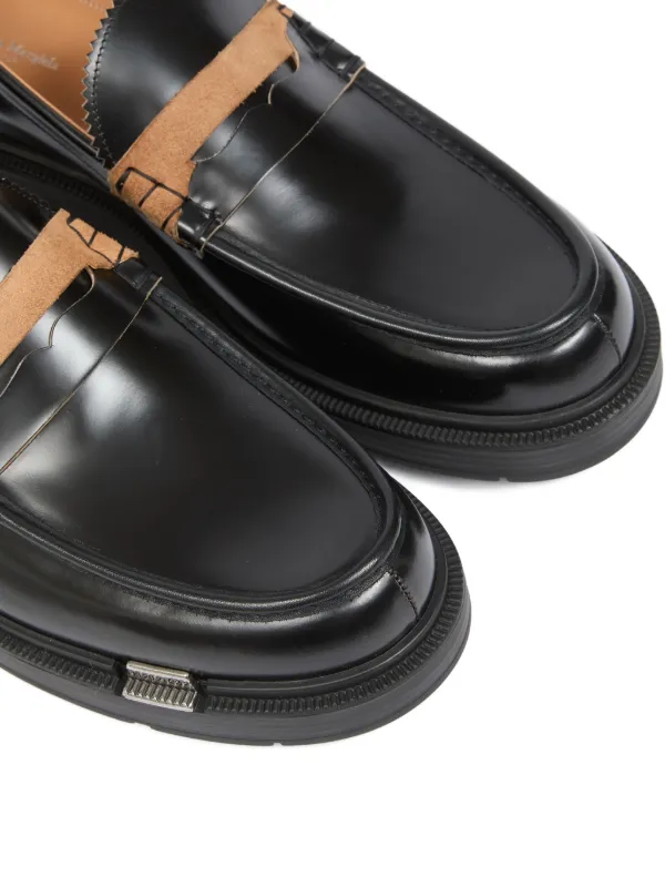 Maison Margiela Decortique Strap Loafers | Black | FARFETCH